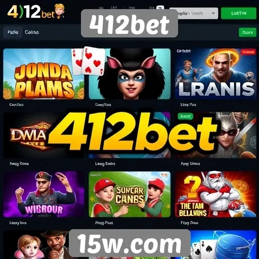 Variedade de jogos disponíveis na plataforma 412bet